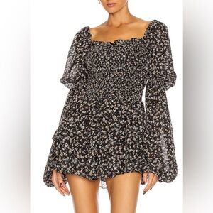 Caroline Constance Alexa Floral Black Mini Dress Size Extra Small